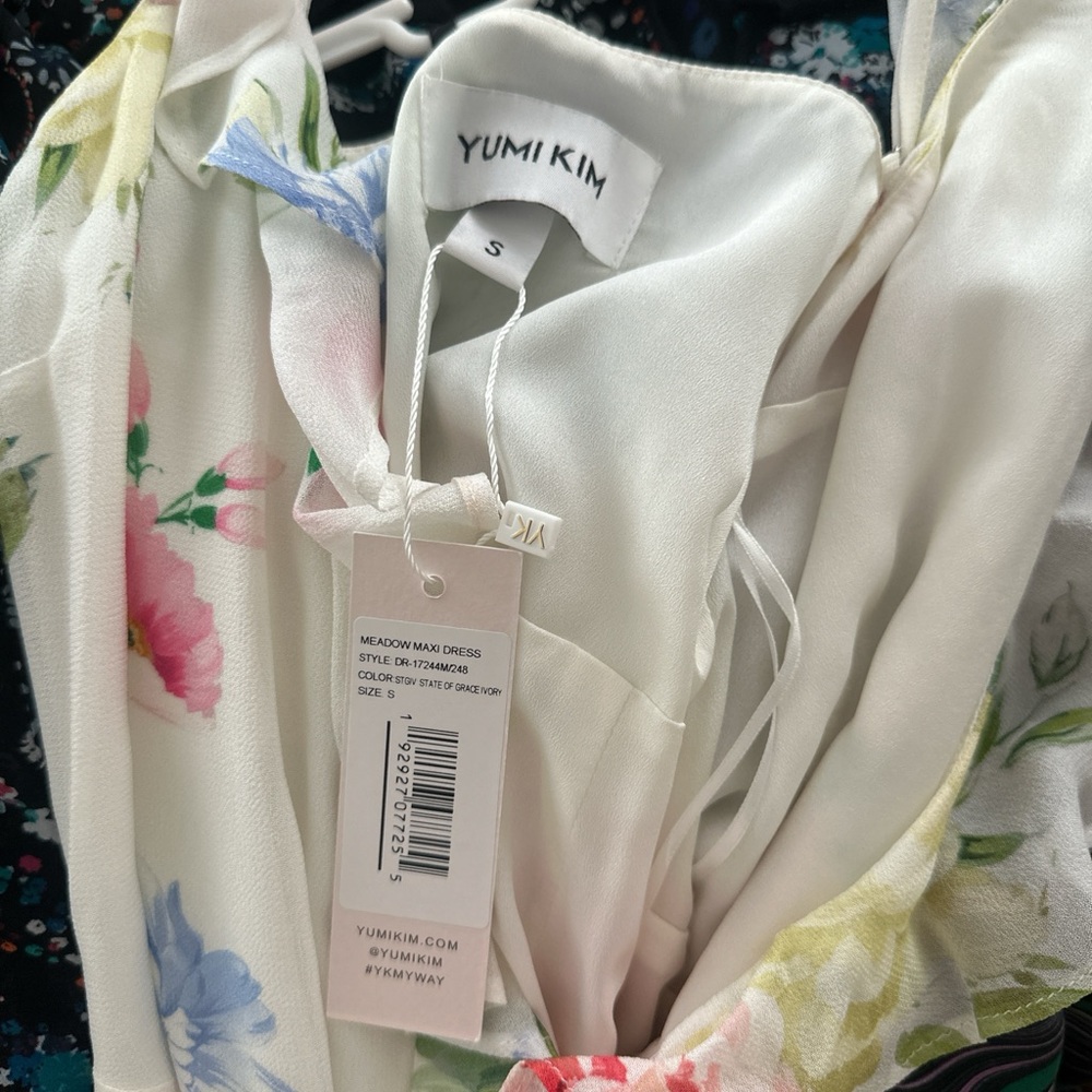 Yumi Kim Meadow Maxi, Ivory and Pink Floral High Low Dress - Picture 5 of 6